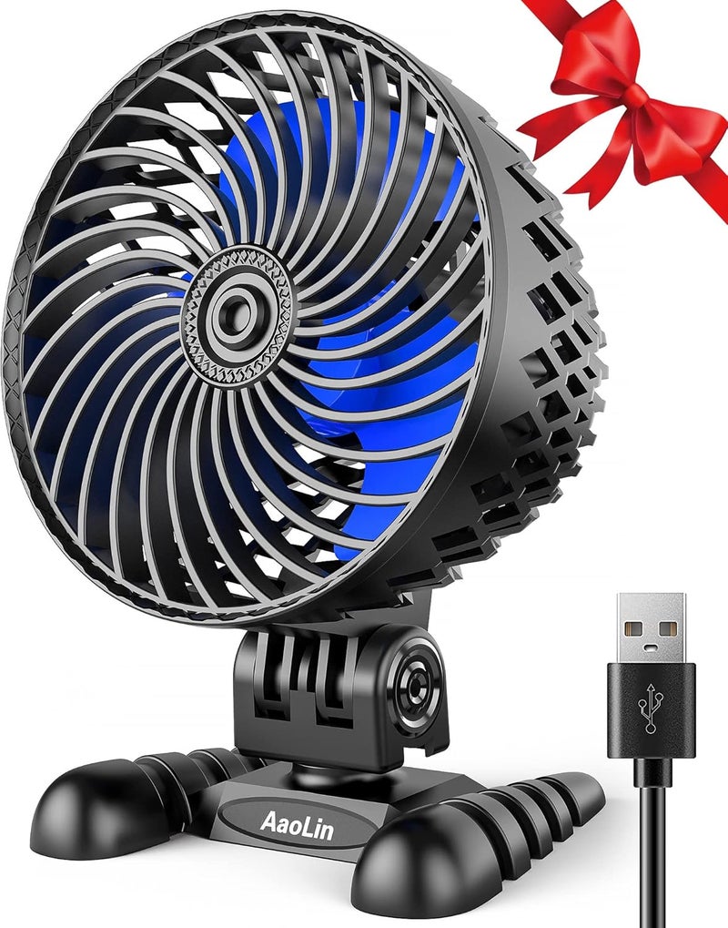 AaoLin USB Desktop Small Fan, Stepless Speed Adjustment with Multiple Speed Levels, Portable Plug-in Personal Mini Fan,Quiet Powerful Airflow,Suitable for Office Home Dormitory Bedroom, 4.9 Feet Long Cable - Image 1